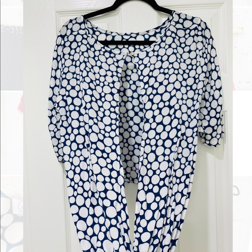 AVA SKY // Blue & White open-back top
